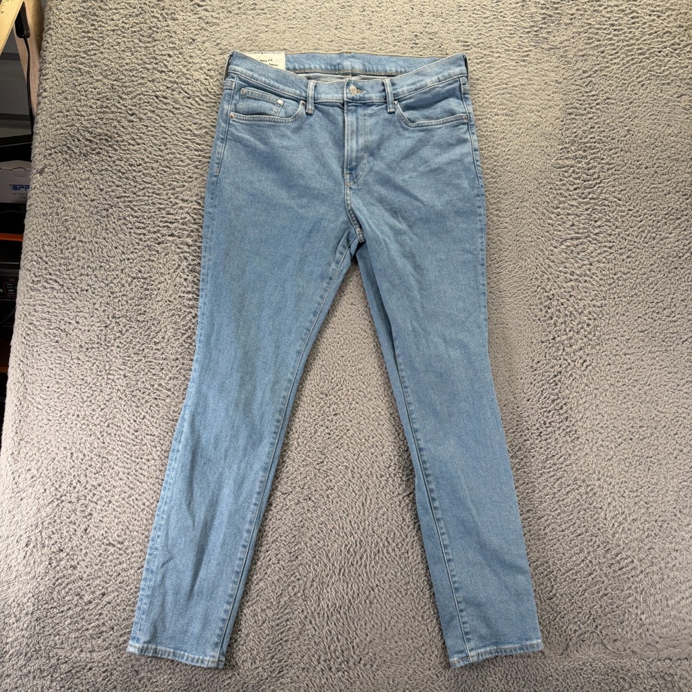 H&M Jeans Men's 36x32 Blue Cotton Denim Skinny Leg Travel Streetwear Stretch